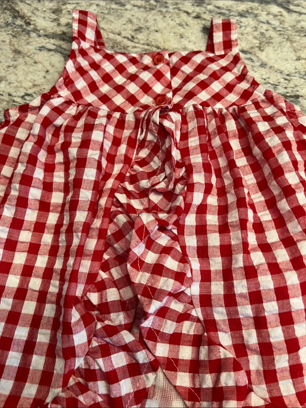 Nanette Kids Red Gingham Cupcake Applique Dress & Navy Shorts Set Preloved 3T - Picture 5 of 8